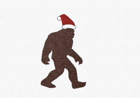 Bigfoot with Santa Hat: A Whimsical Embroidery Find