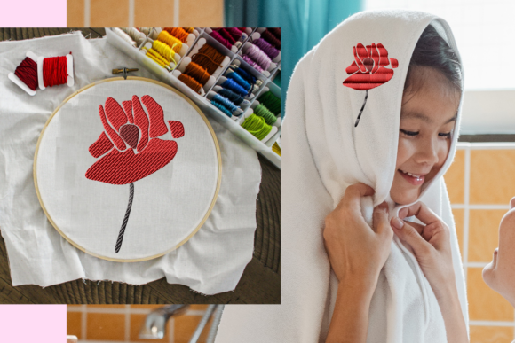 Red Orchid Embroidery for Seasonal Creations
